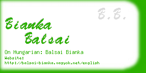 bianka balsai business card